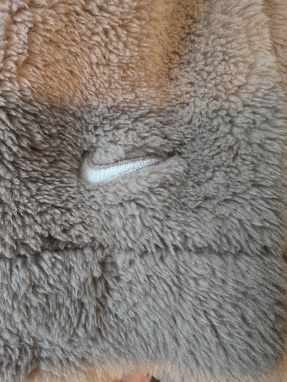 Nike Women's Taupe TEDDY BEAR MOCK NECK Jacket with White Swoosh